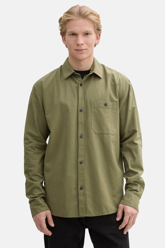 Chemise à manches longues - Kaki - TOM TAILOR