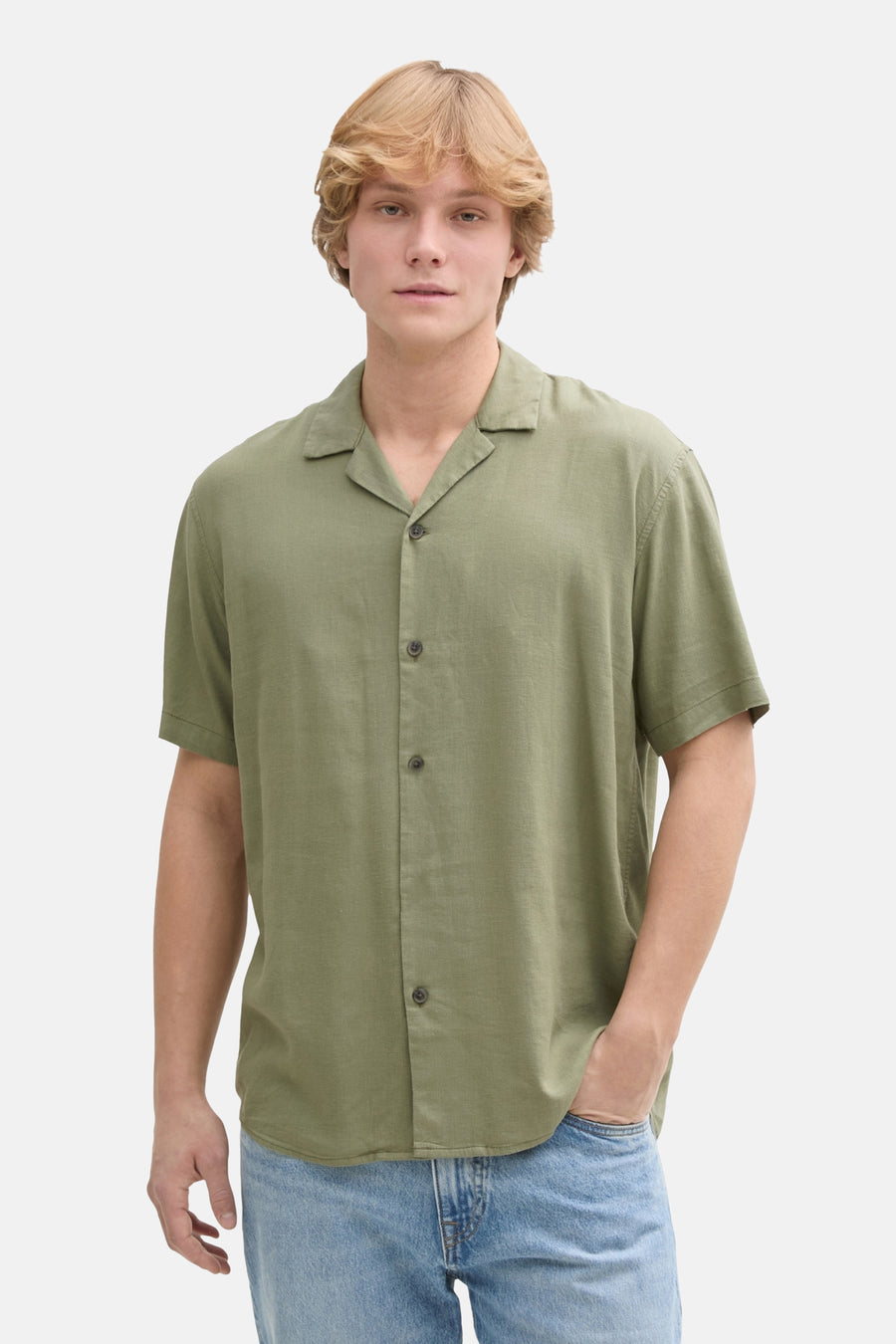 Chemise à manches courtes - Kaki - TOM TAILOR