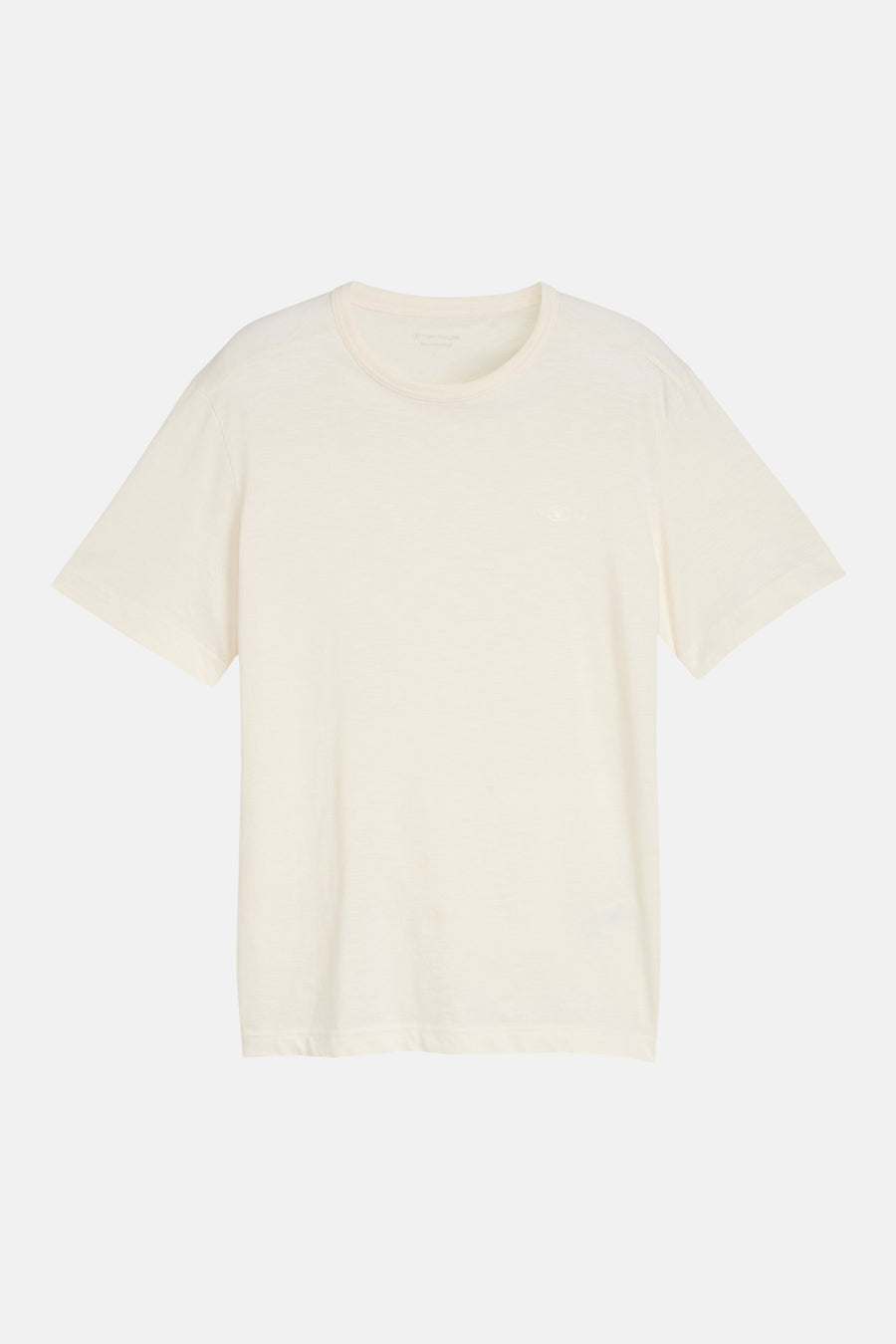 T-shirt écru à manches courtes de TOM TAILOR, uni et décontracté.