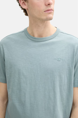 Blauw T-shirt met korte mouwen van TOM TAILOR, met subtiele logo-opdruk op de borst.