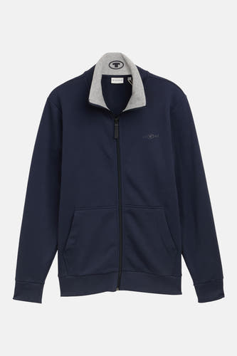 Veste bleue de TOM TAILOR avec longues manches, fermeture à glissière et poches.