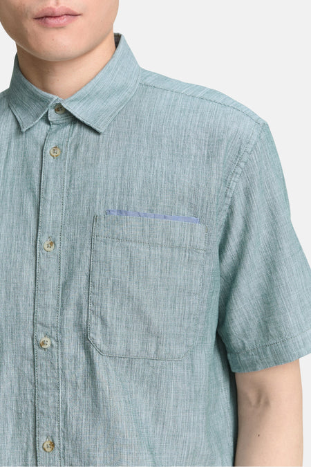 Chemise (manches courtes) Vert - TOM TAILOR