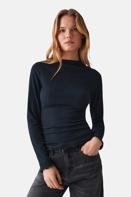 Top uni manche longue bleu - OPUS