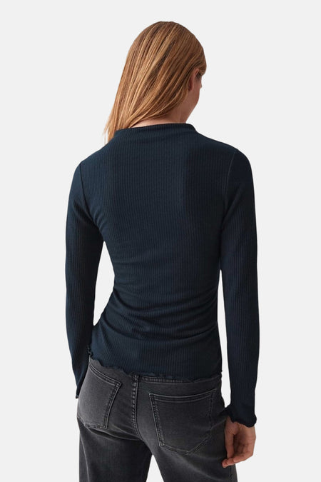 Top uni manche longue bleu - OPUS