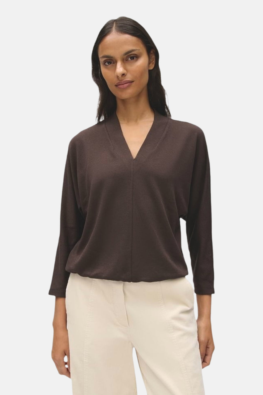 Sweat col O brun - OPUS