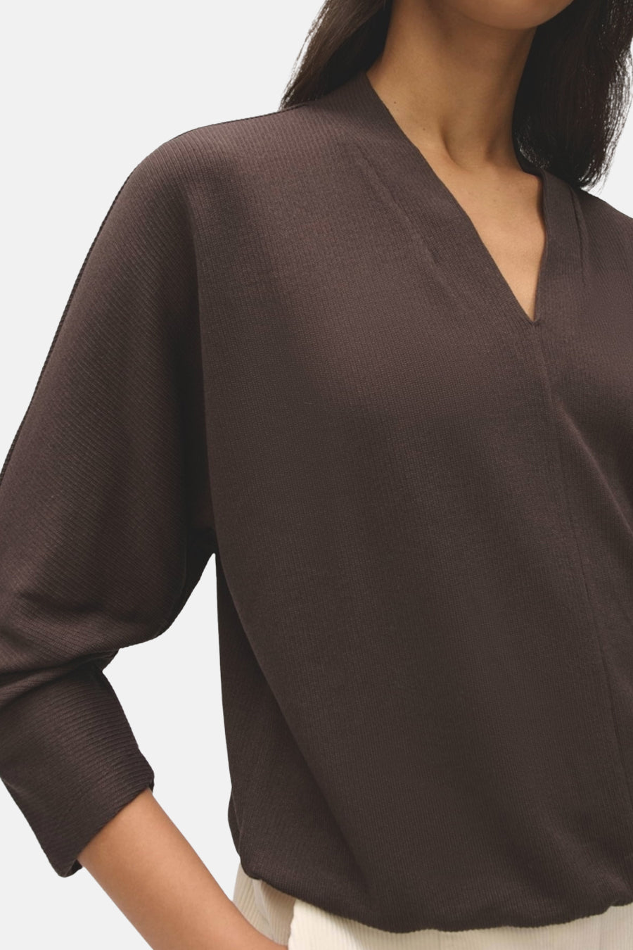 Sweat col O brun - OPUS