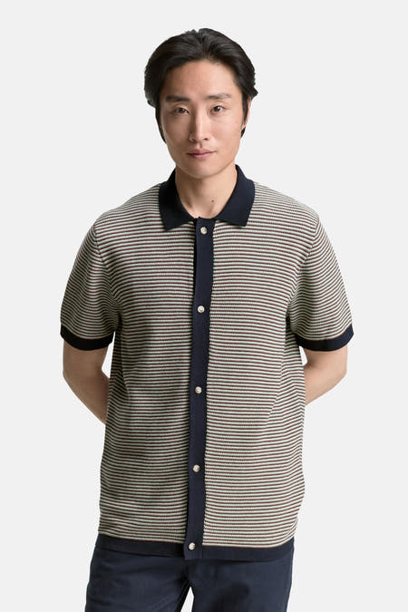 Sweat-shirt multicolore de TOM TAILOR, avec un motif à rayures et des manches courtes, vu de dos.