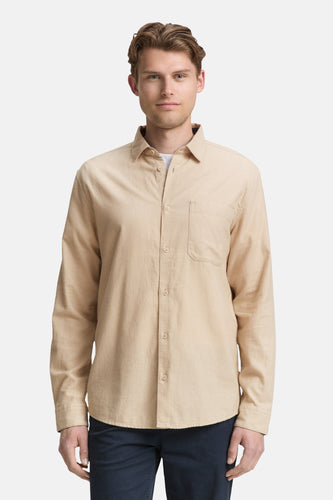 Chemise à manches longues - beige - TOM TAILOR