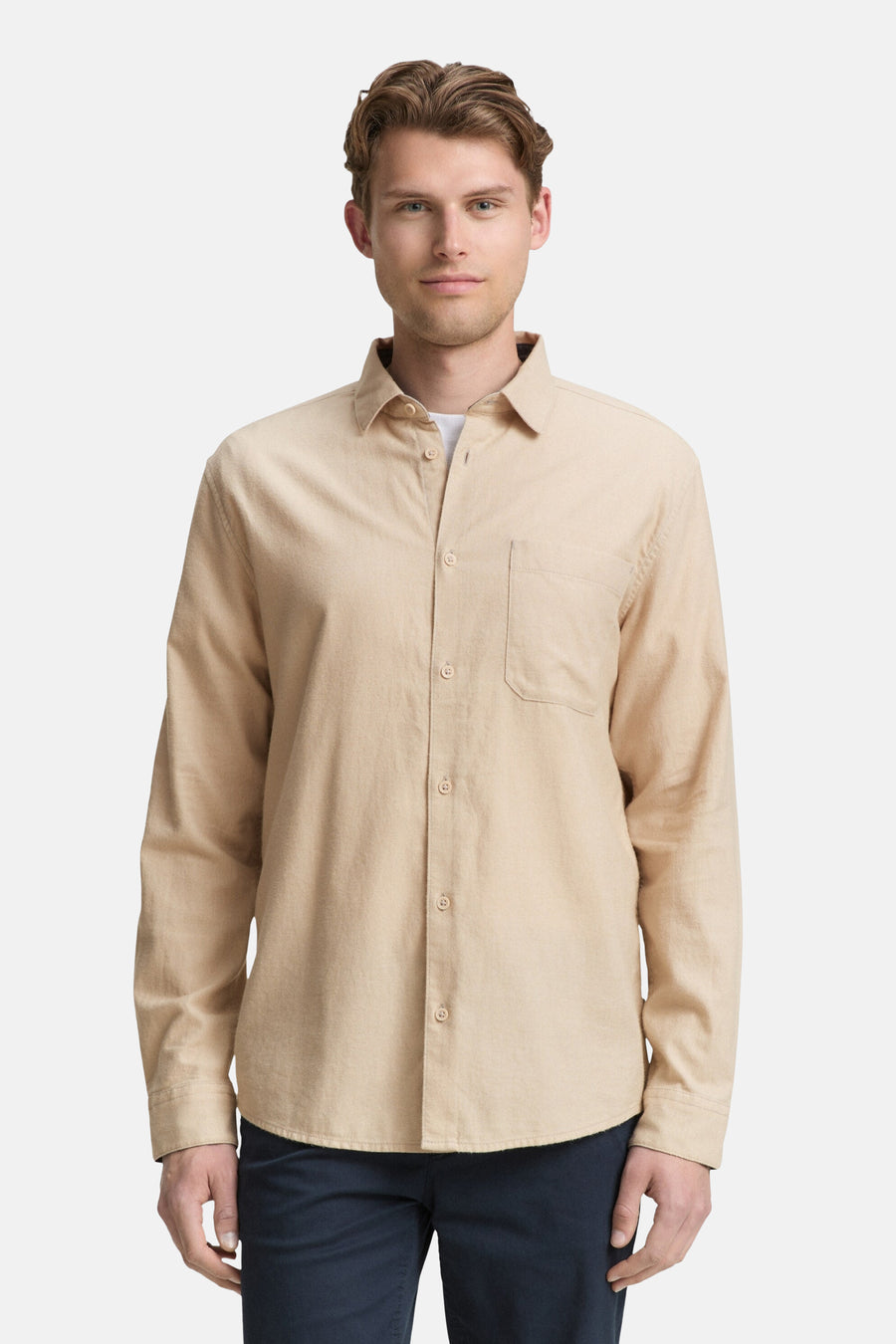 Chemise à manches longues - beige - TOM TAILOR