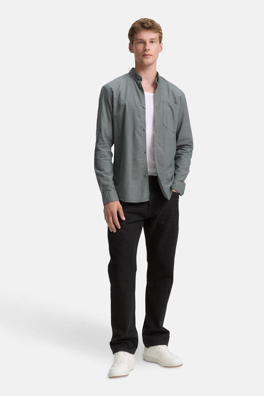 Chemise à manches longues - vert - TOM TAILOR