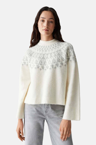 Pull à col rond - blanc - OPUS