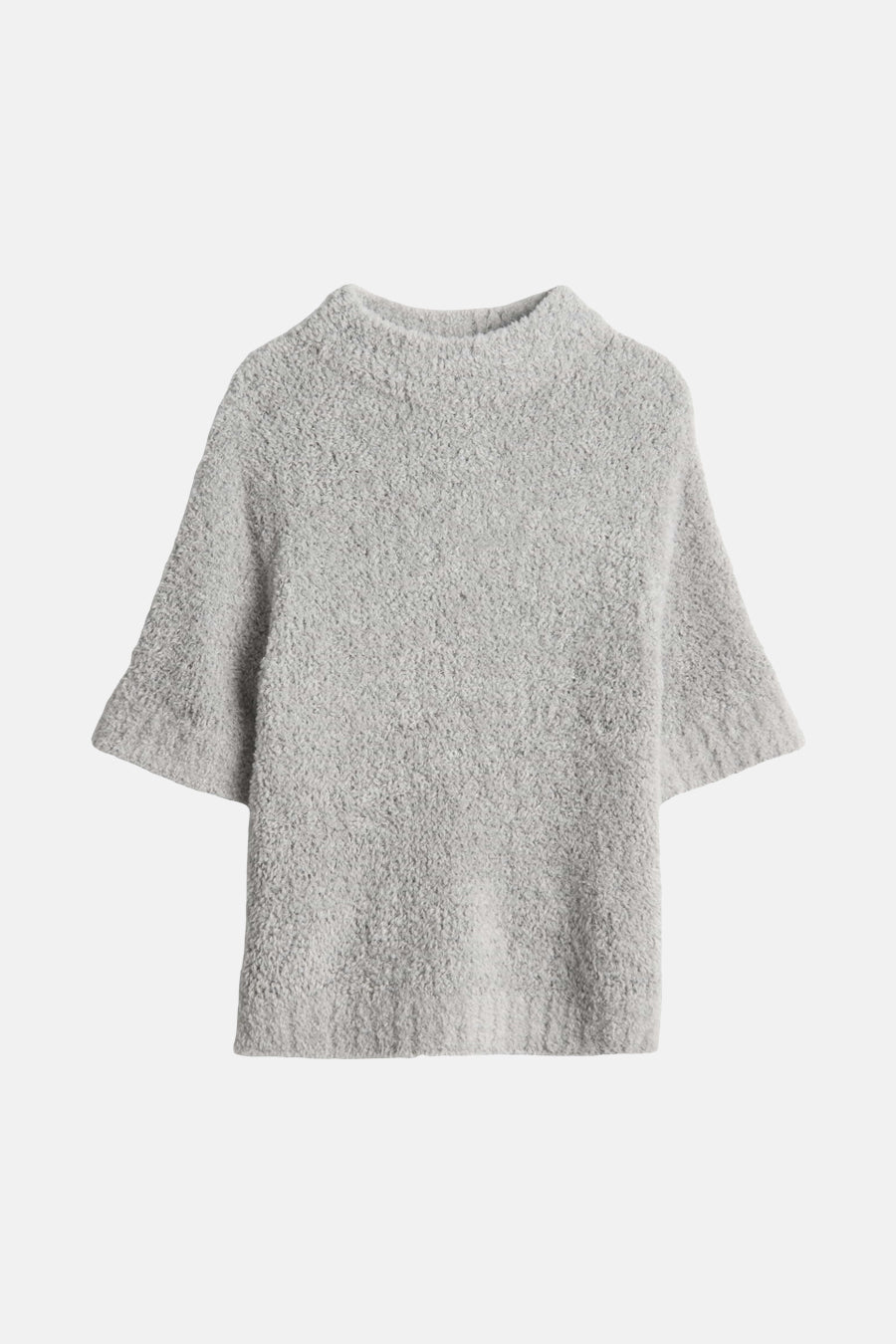 Sweat-shirt gris OPUS avec des manches courtes et une texture douce et moelleuse.