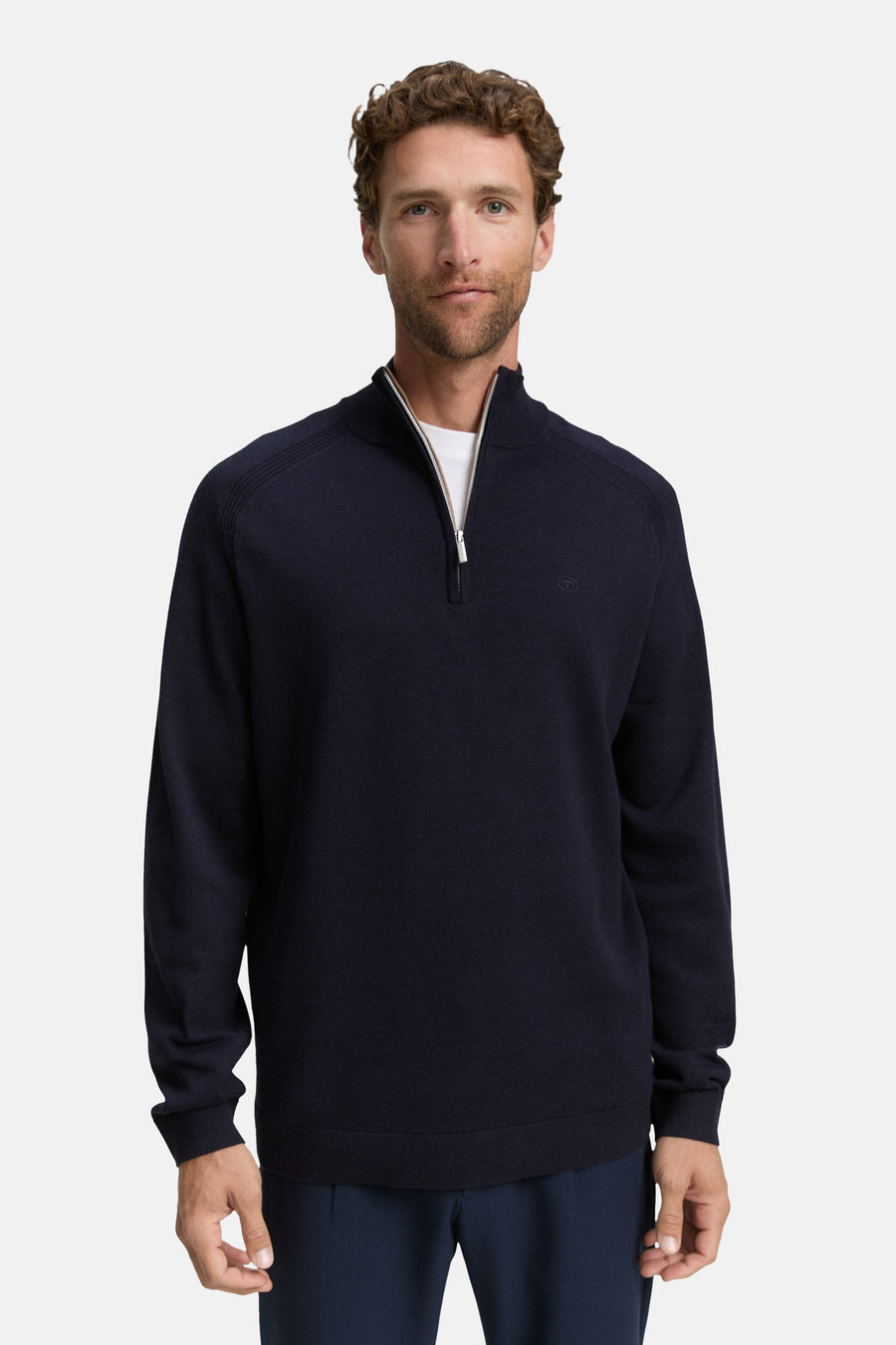 Pull à col rond - bleu - TOM TAILOR