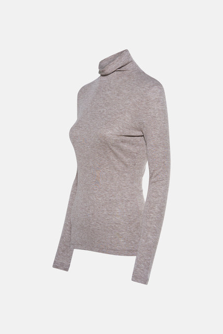 Pull à col roulé - Beige