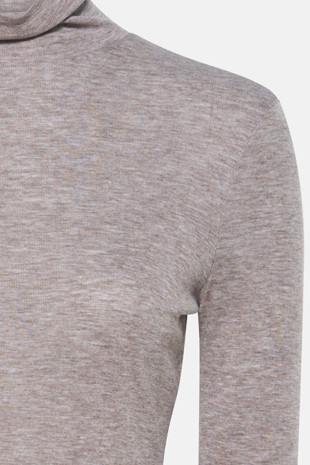 Pull à col roulé - Beige