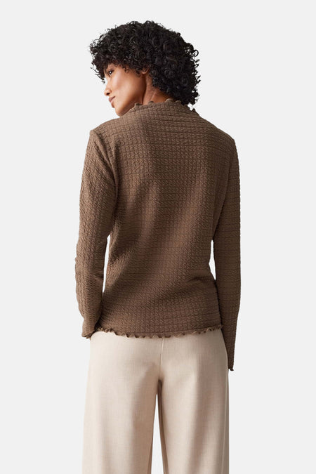Top uni manche longue brun - OPUS