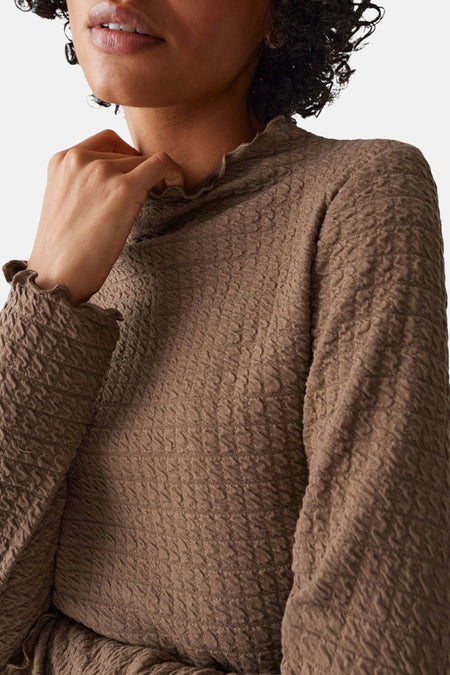Top uni manche longue brun - OPUS