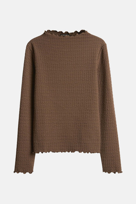 Top uni manche longue brun - OPUS