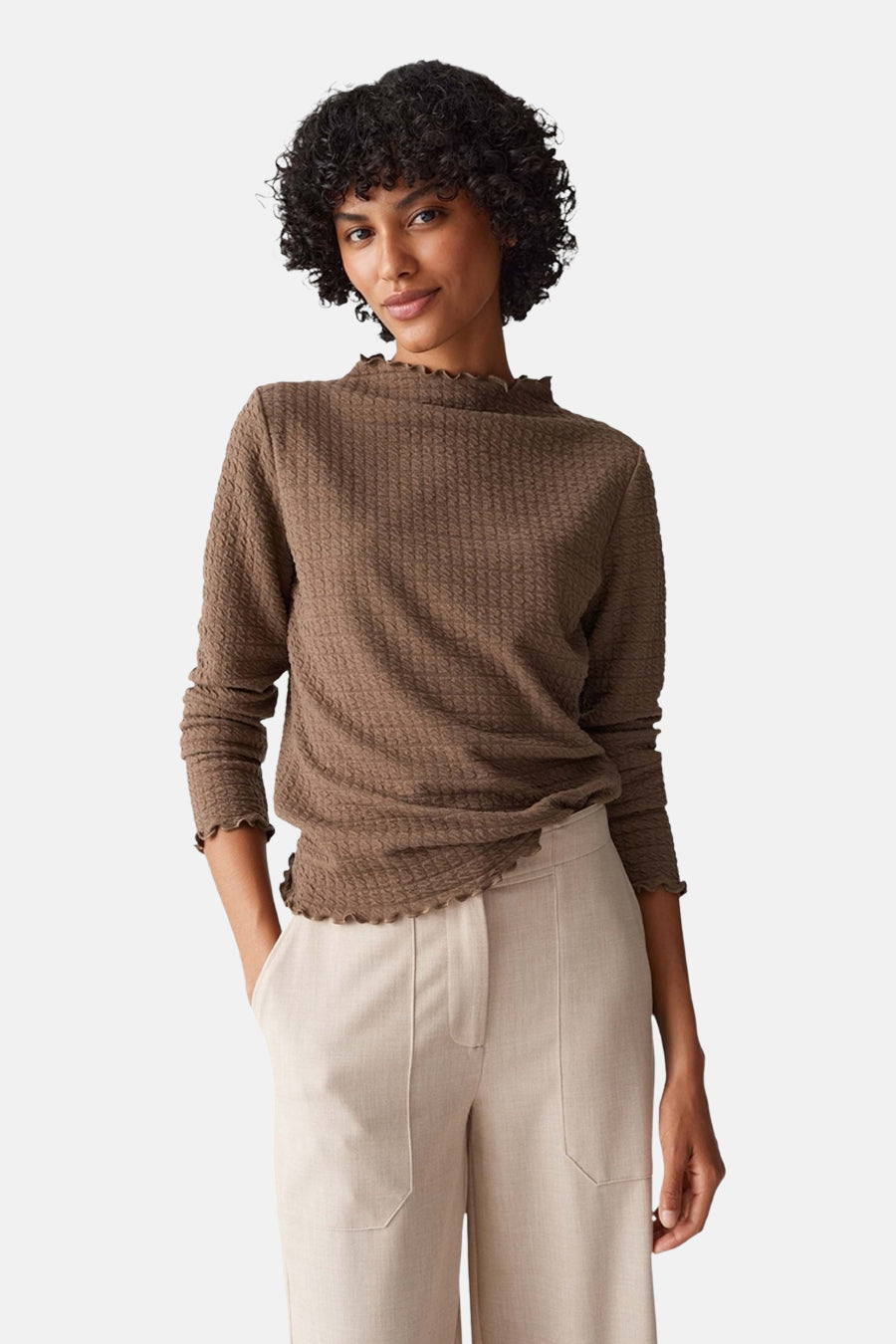 T-shirt à manches longues - brun - OPUS