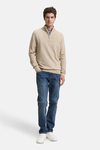 Pull à col rond - beige - TOM TAILOR