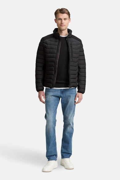 Manteau court noir de Tom Tailor avec design doublé et fermeture éclair.