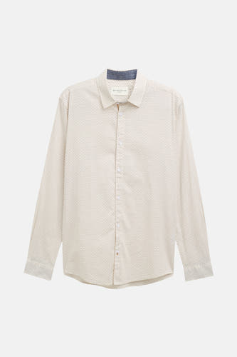 Chemise multicolore à manches longues de TOM TAILOR, avec un fin motif triangulaire et des boutons visibles.