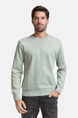 Groene sweater met ronde hals van TOM TAILOR, effen kleur, lange mouwen en geribbelde boorden.