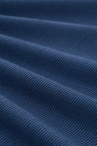 T-shirt bleu avec col rond de TOM TAILOR, doté d'une texture finement rayée et d'un effet plissé.