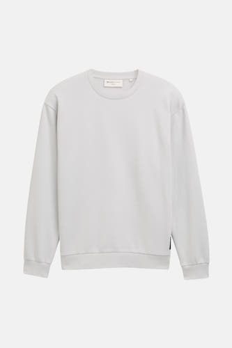 Pull gris de TOM TAILOR, coupe basic avec des manches longues et un col rond.