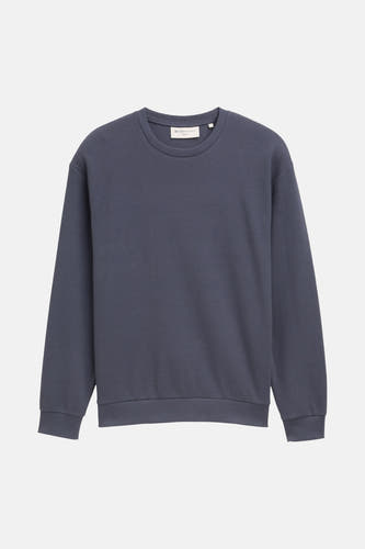 Pull-over bleu de TOM TAILOR, avec une subtile texture tissée et des manches longues.