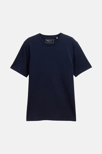 T-shirt bleu à manches courtes de TOM TAILOR, tissage té et col rond.