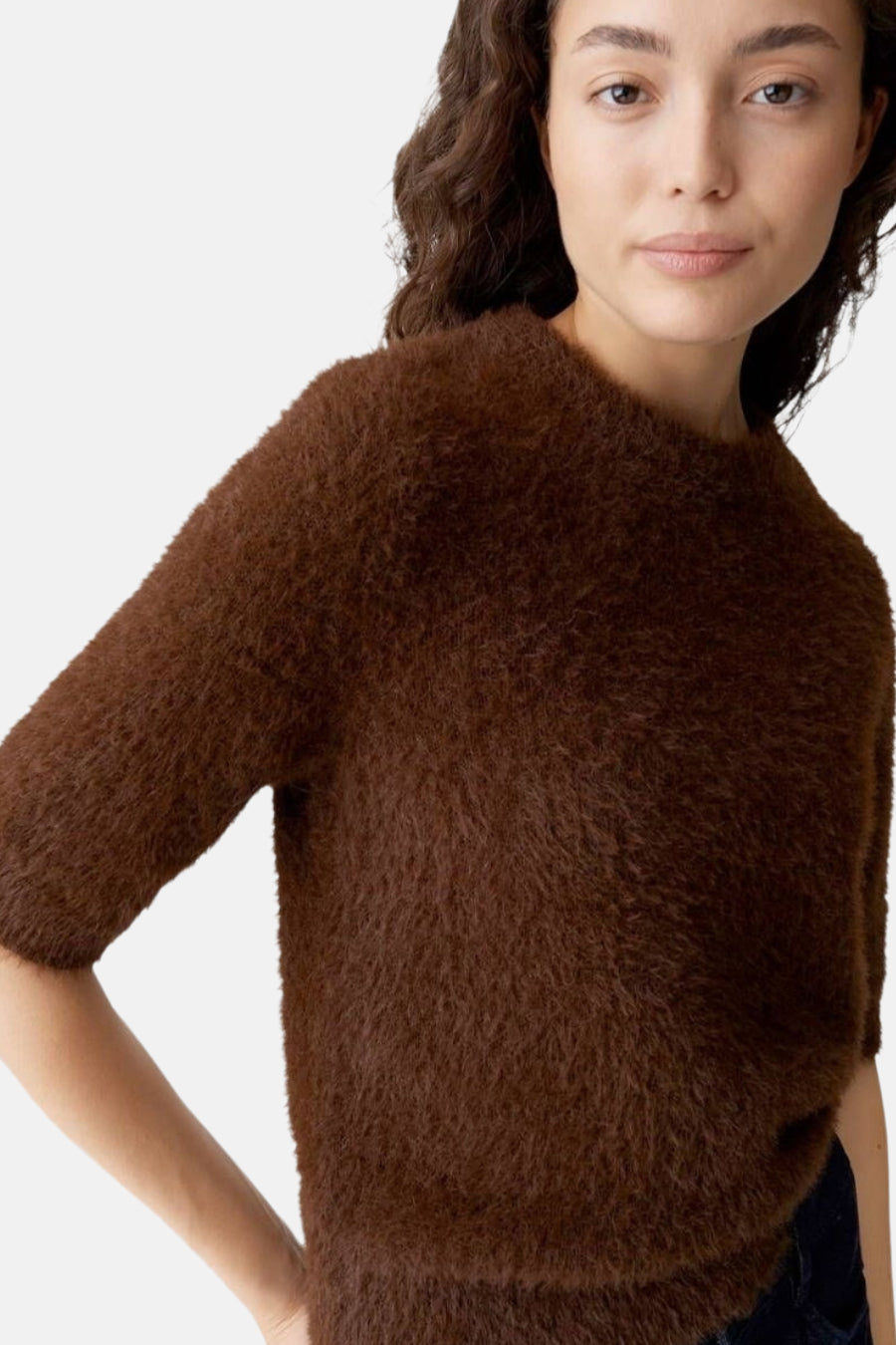 Pull à col rond - brun - OPUS - 3