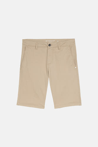 Bermuda beige de TOM TAILOR avec un tissu uni et une fermeture à boutons.
