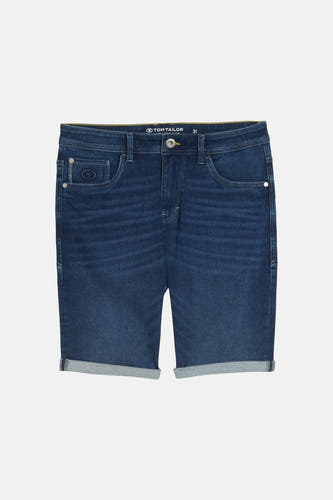 Short en jean de couleur denim foncé de TOM TAILOR avec ourlets retroussés.