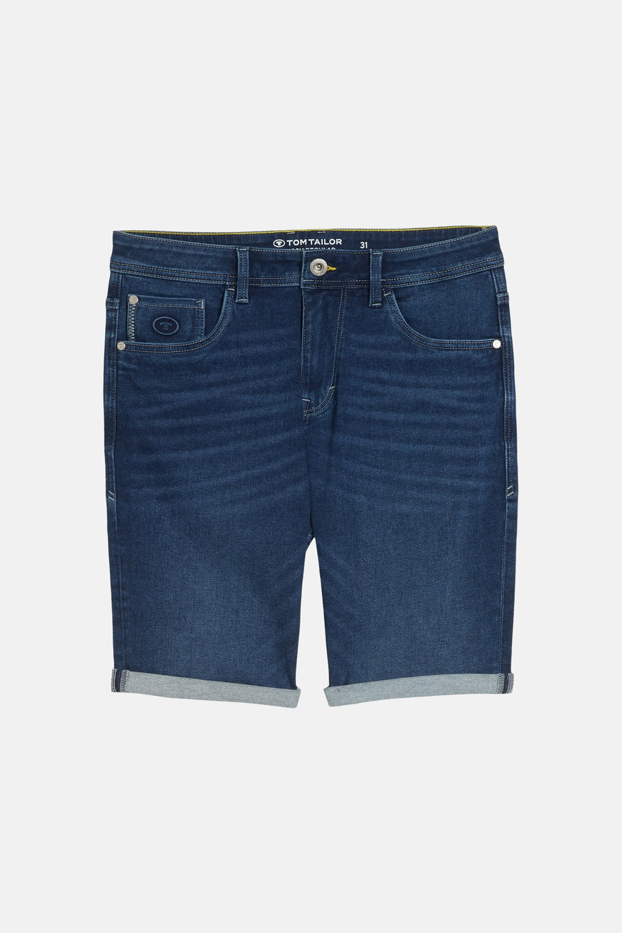 Short en jean de couleur denim foncé de TOM TAILOR avec ourlets retroussés.