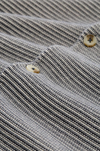 Blauw gilet van TOM TAILOR met een gestreept patroon en knoopsluiting.