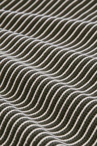 Polo verte TOM TAILOR verte de couleur verte avec des rayures ondulées blanches et une structure gaufrée.