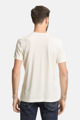 T-shirt blanc à manches courtes de TOM TAILOR, vu de dos, combiné avec un jean foncé.