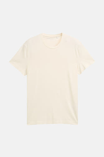 T-shirt blanc à manches courtes de TOM TAILOR, uni et à col rond.