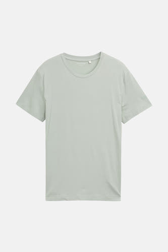 T-shirt vert à manches courtes de TOM TAILOR, uni et à col rond.