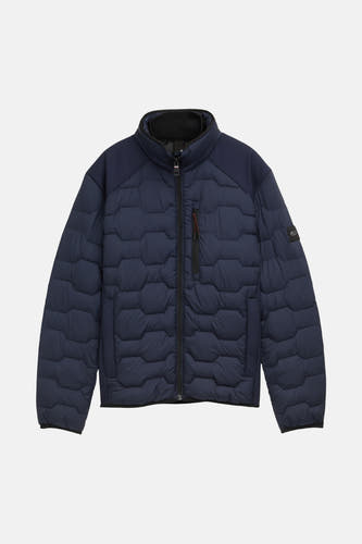 Manteau court bleu de TOM TAILOR avec un motif brodé pour une texture duée.