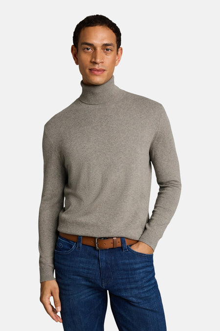 Pull à col roulant - beige