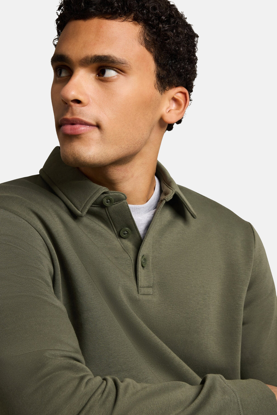 Sweat col O - vert