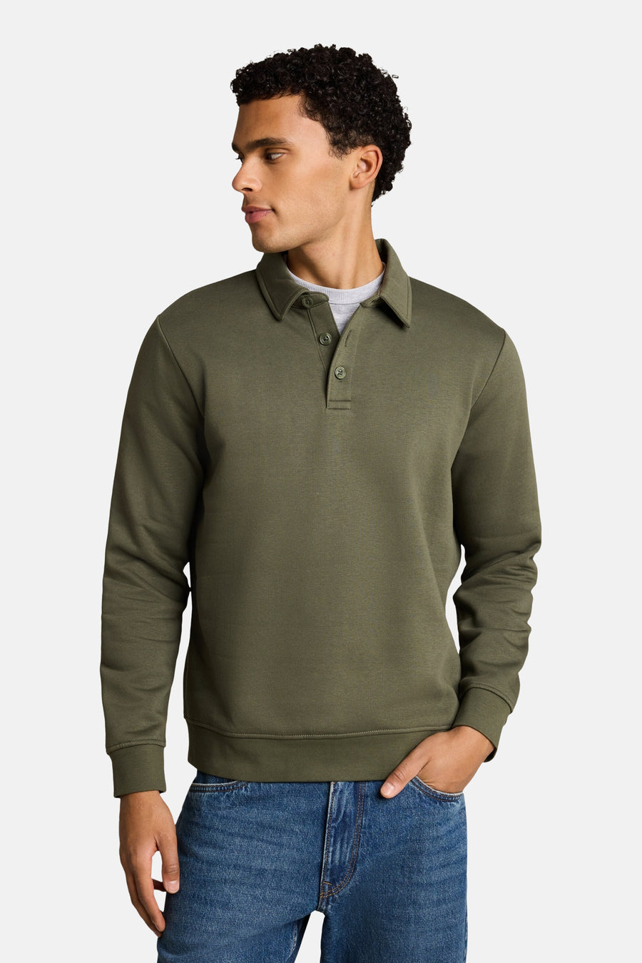 Sweat col O - vert