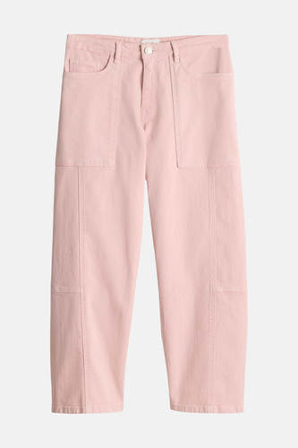 Pantalon rose OPUS, coupe droite avec poches avant, sur fond neutre.