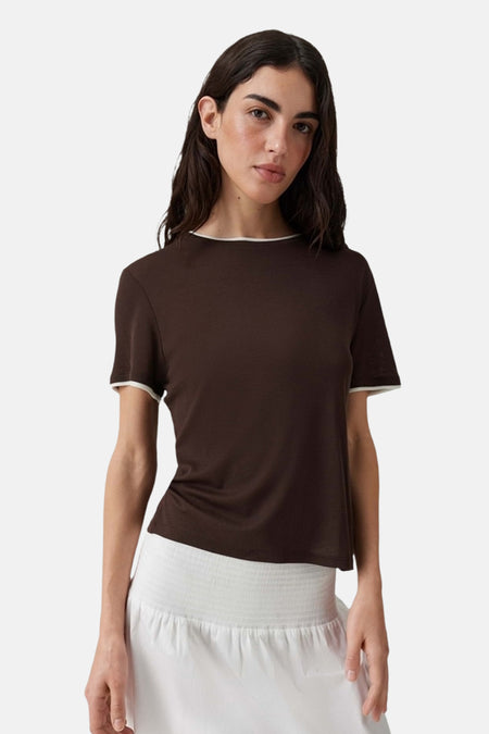 Top uni manche courte bleu - OPUS