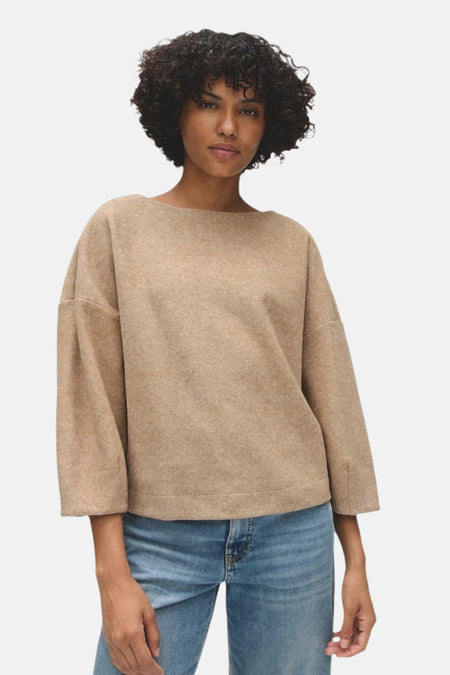 Pull col O - beige