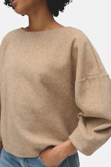 Pull col O - beige