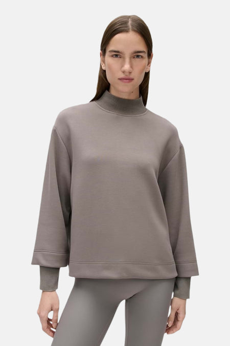Sweat col O - taupe