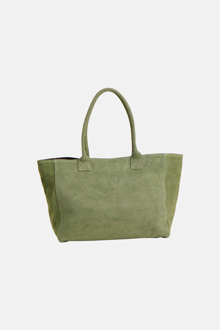 Sac cabas en suède kaki d'Access® avec deux poignées solides.